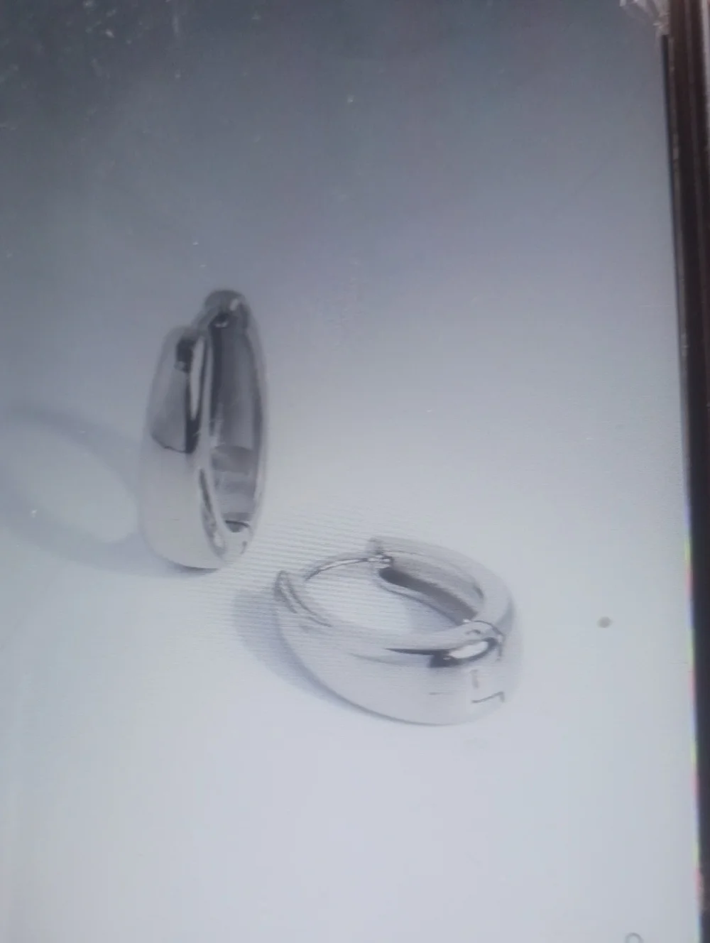 Silver Men's Huggie Hoop Earrings - Polished Stainless Steel